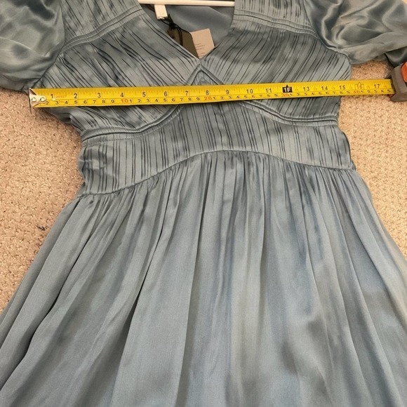 NWT AllSaints Esta Mini Dress in Blue Slate Size 2 - Picture 12 of 14